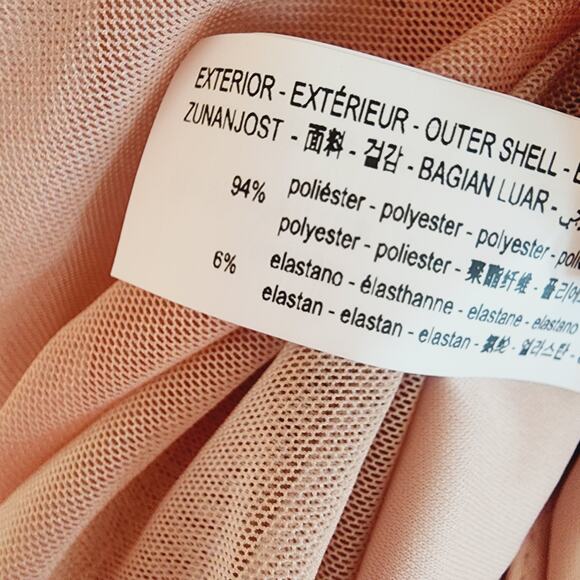 Zara Peach Cream Beige Tie Dye Strapless Tulle Mini Dress Size XS - Picture 5 of 8